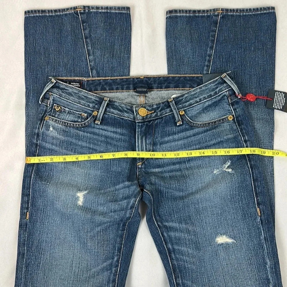 New True Religion Joey Low Rise Flare Flap Pockets Jean Size 27 - Picture 13 of 15